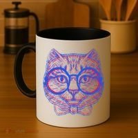 3D Trippy Cat Coffee Mug thumb 4