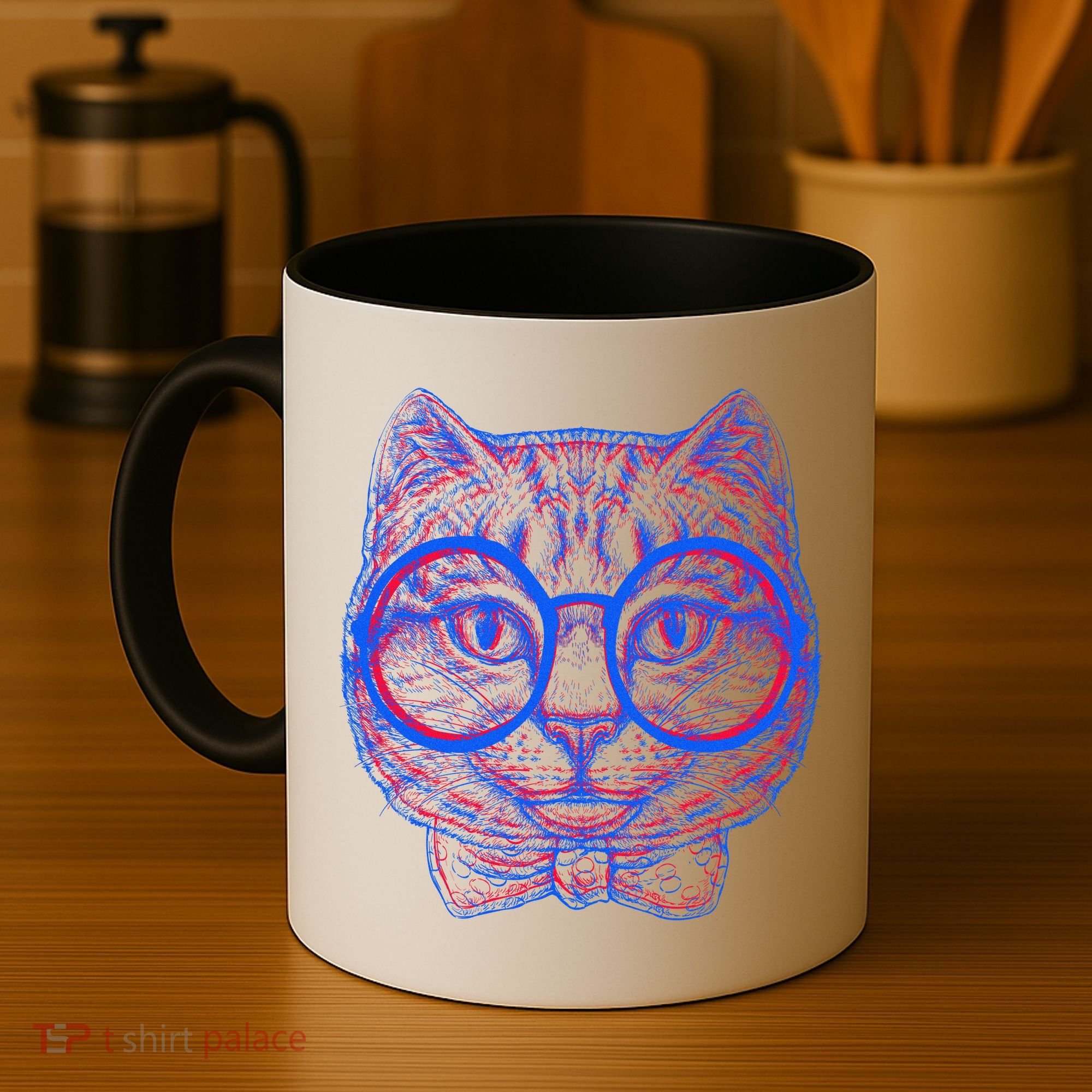 3D Trippy Cat Coffee Mug