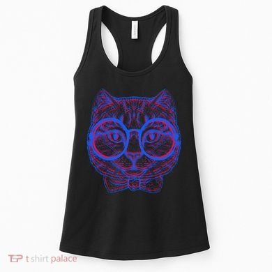 3D Trippy Cat Women's Tank Top