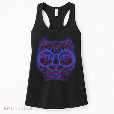 3D Trippy Cat Women's Tank Top