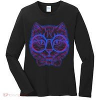 3D Trippy Cat Women's Long Sleeve Shirt thumb 0