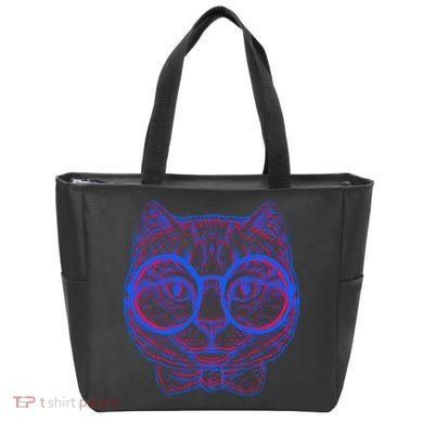3D Trippy Cat Tote Bag