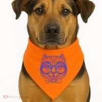 3D Trippy Cat USA-Made Doggie Bandana thumb 1