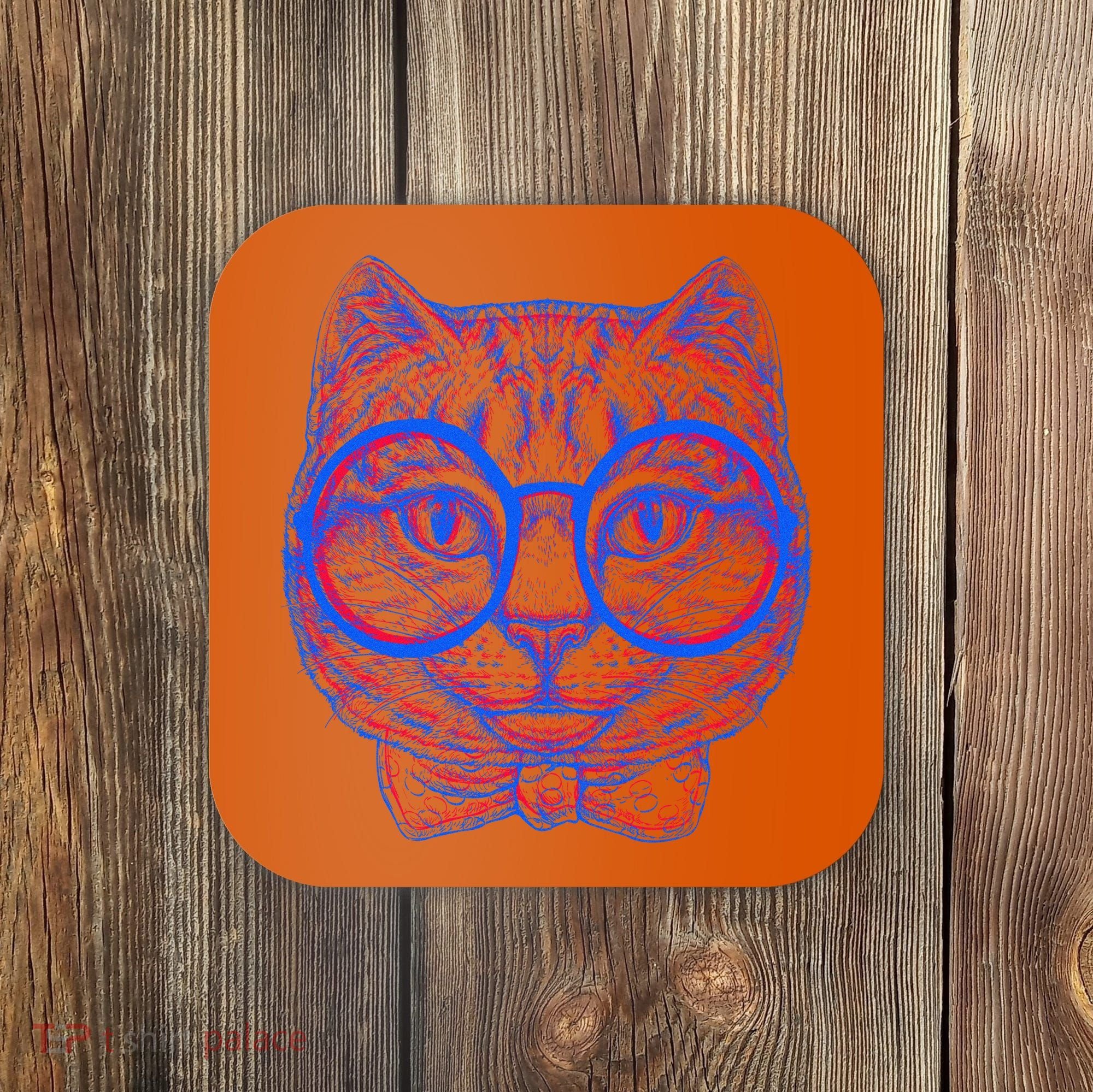 3D Trippy Cat Coaster