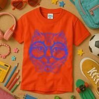 3D Trippy Cat Kids T-Shirt thumb 3