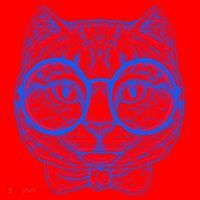 3D Trippy Cat Santa Hat thumb 1