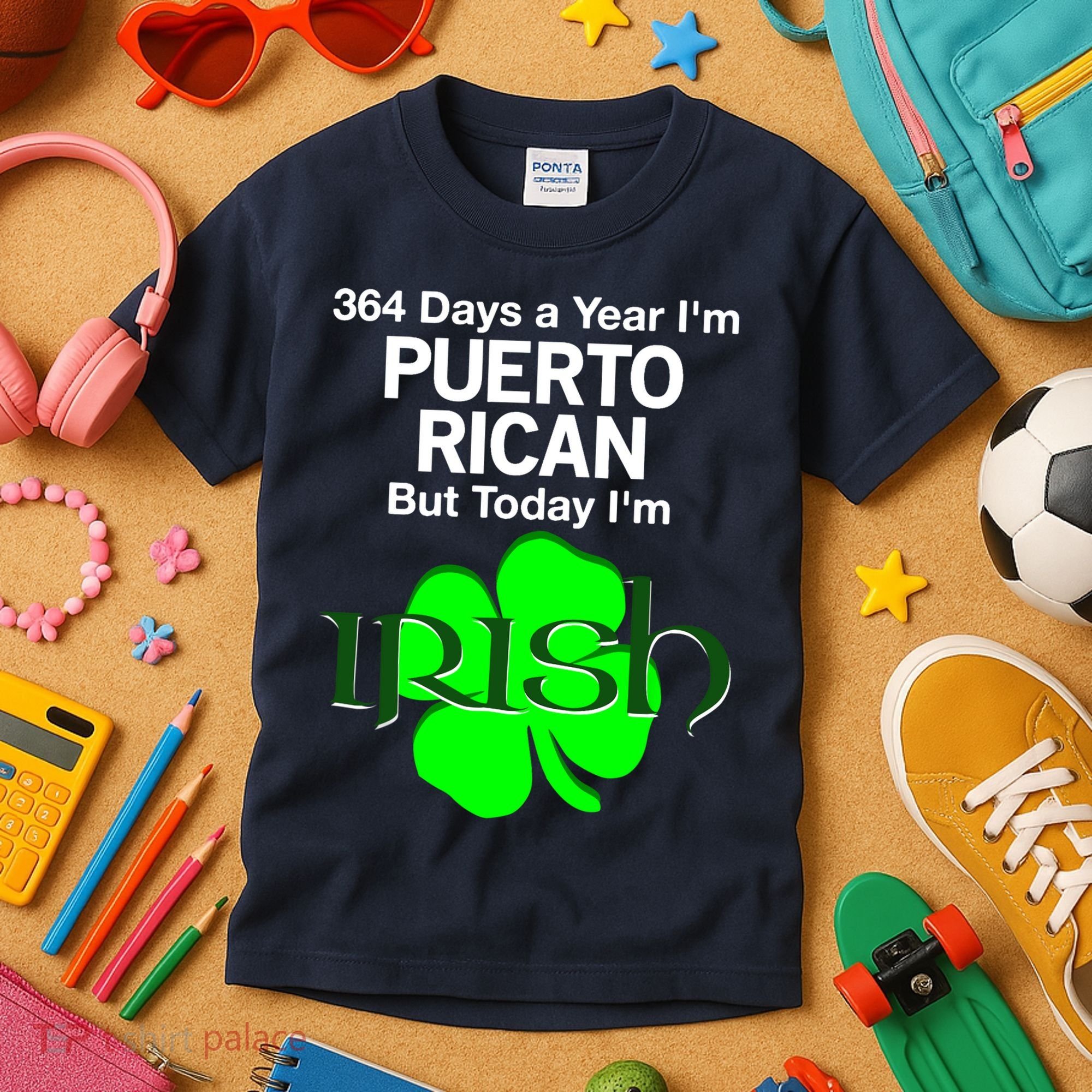 364 Days A Year I'm Puerto Rican, Today I'm Irish T Kids T-Shirt