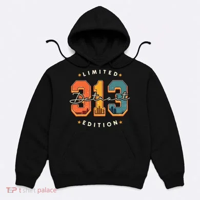 313 Detroit Area Code Skyline Hoodie