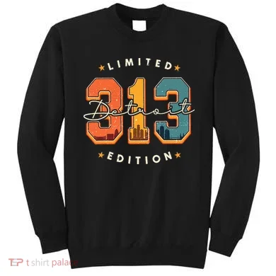 313 Detroit Area Code Skyline Sweatshirt