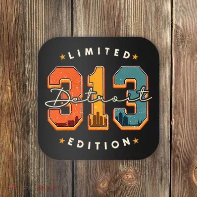 313 Detroit Area Code Skyline Coaster
