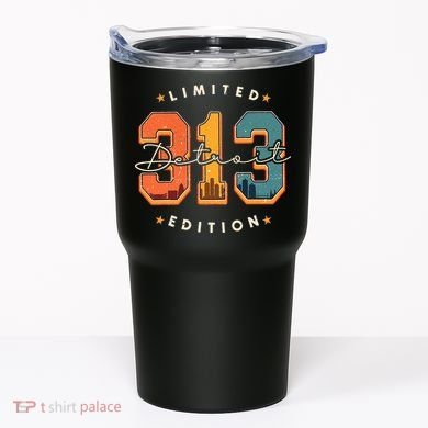 313 Detroit Area Code Skyline Tumbler