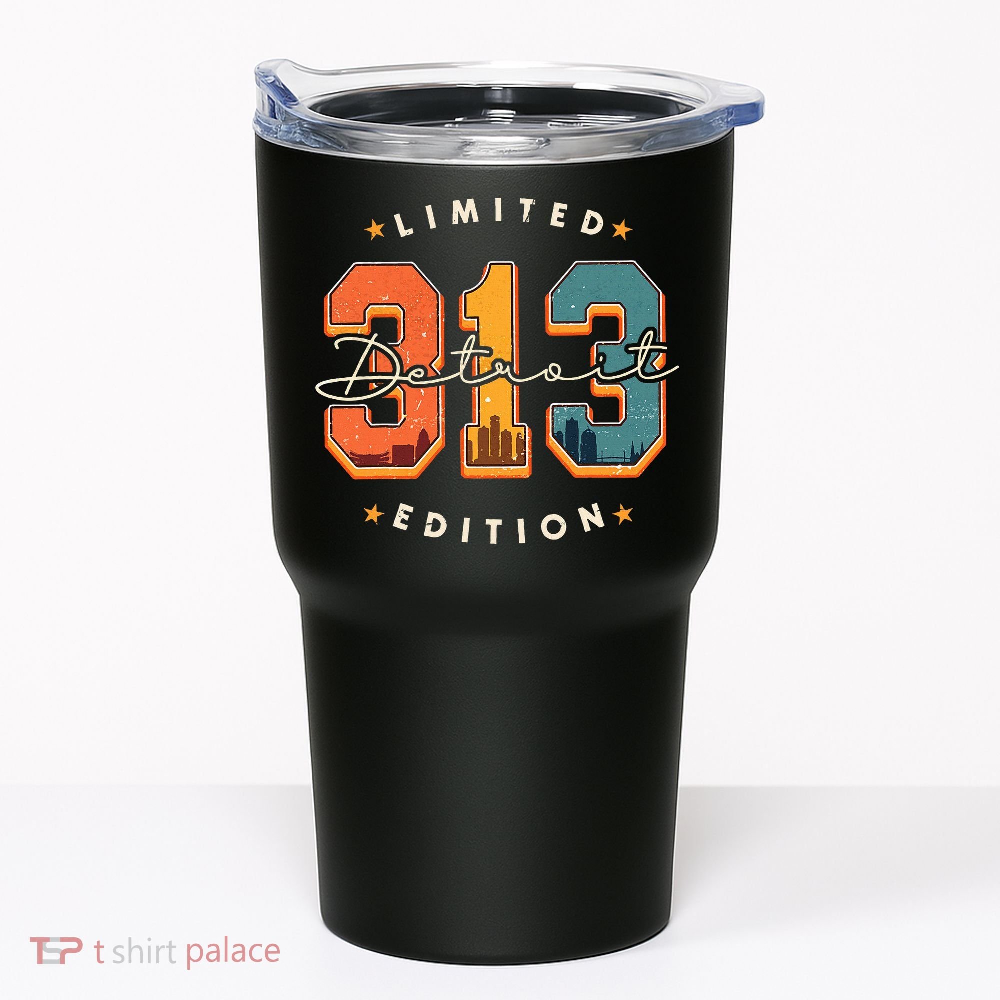 313 Detroit Area Code Skyline Tumbler