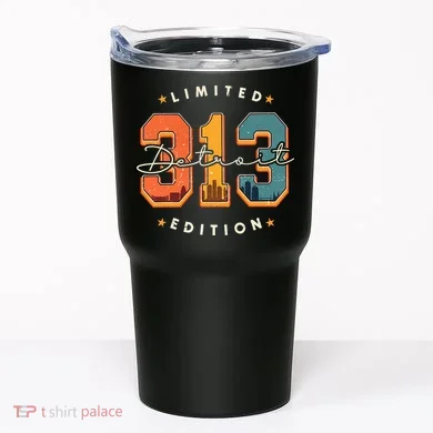 313 Detroit Area Code Skyline Tumbler