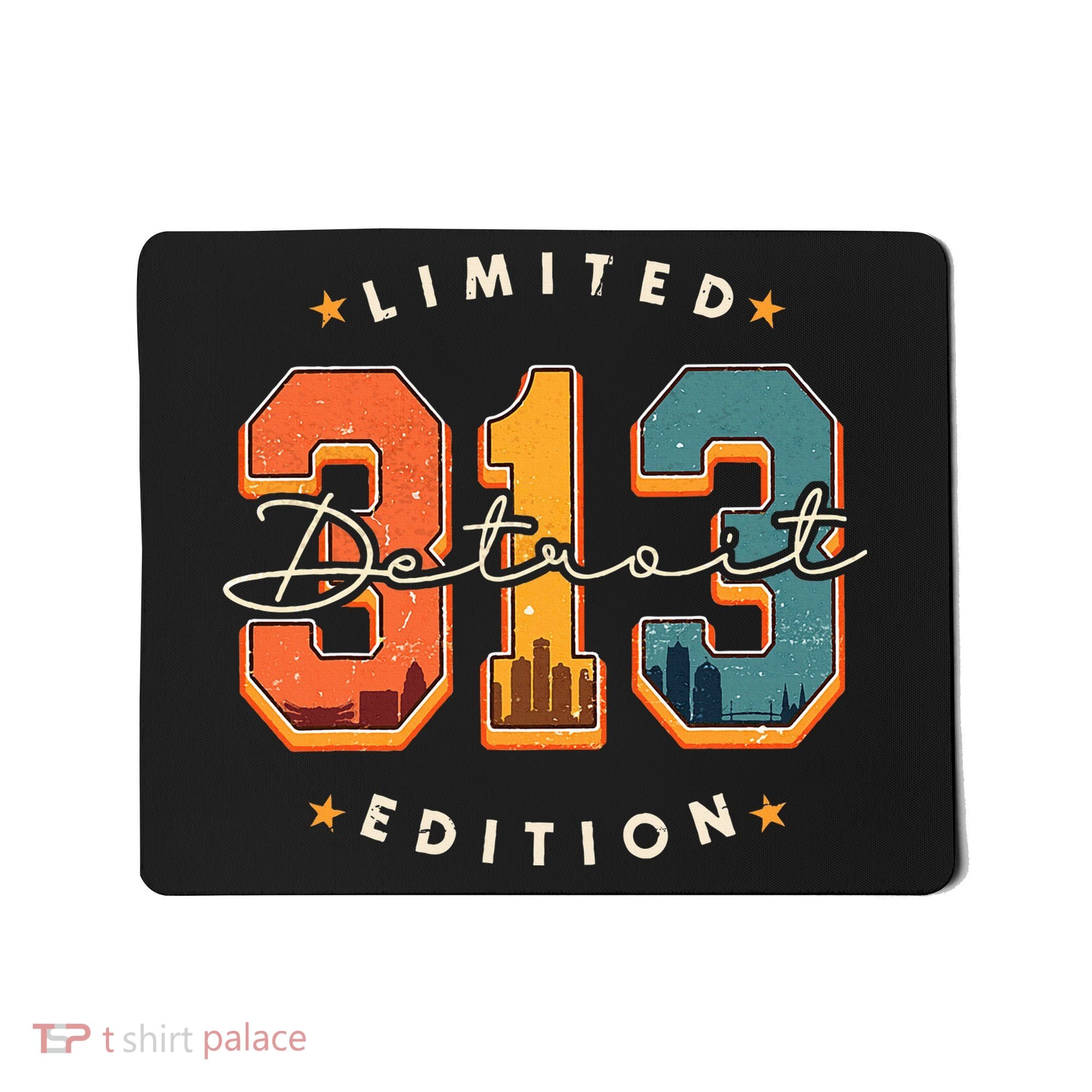 313 Detroit Area Code Skyline Mousepad