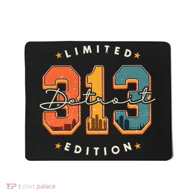313 Detroit Area Code Skyline Mousepad