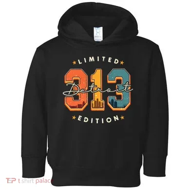 313 Detroit Area Code Skyline Toddler Hoodie
