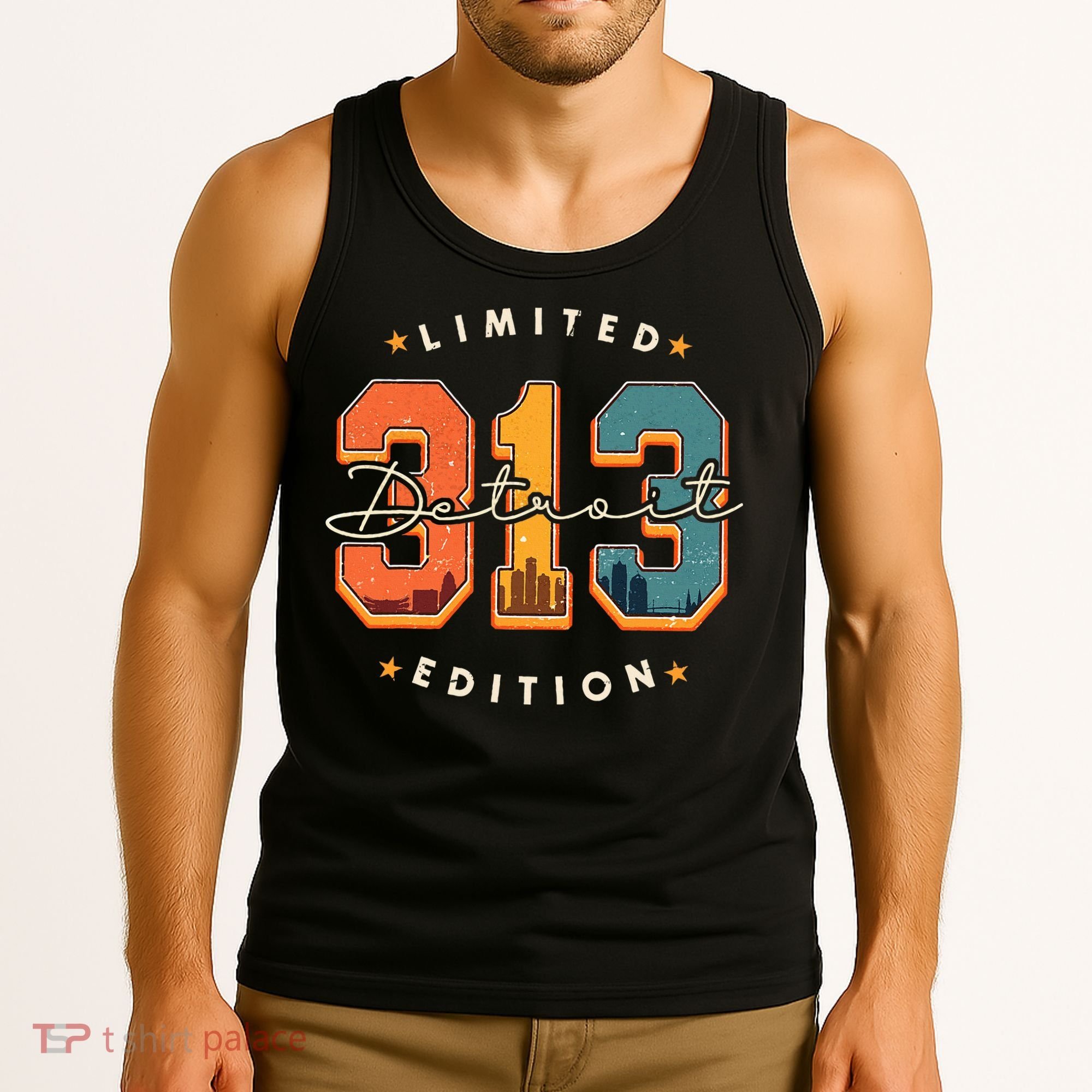 313 Detroit Area Code Skyline Tank Top