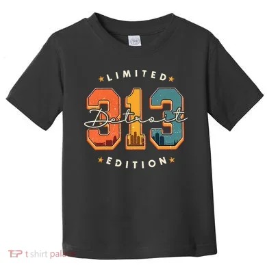313 Detroit Area Code Skyline Toddler T-Shirt