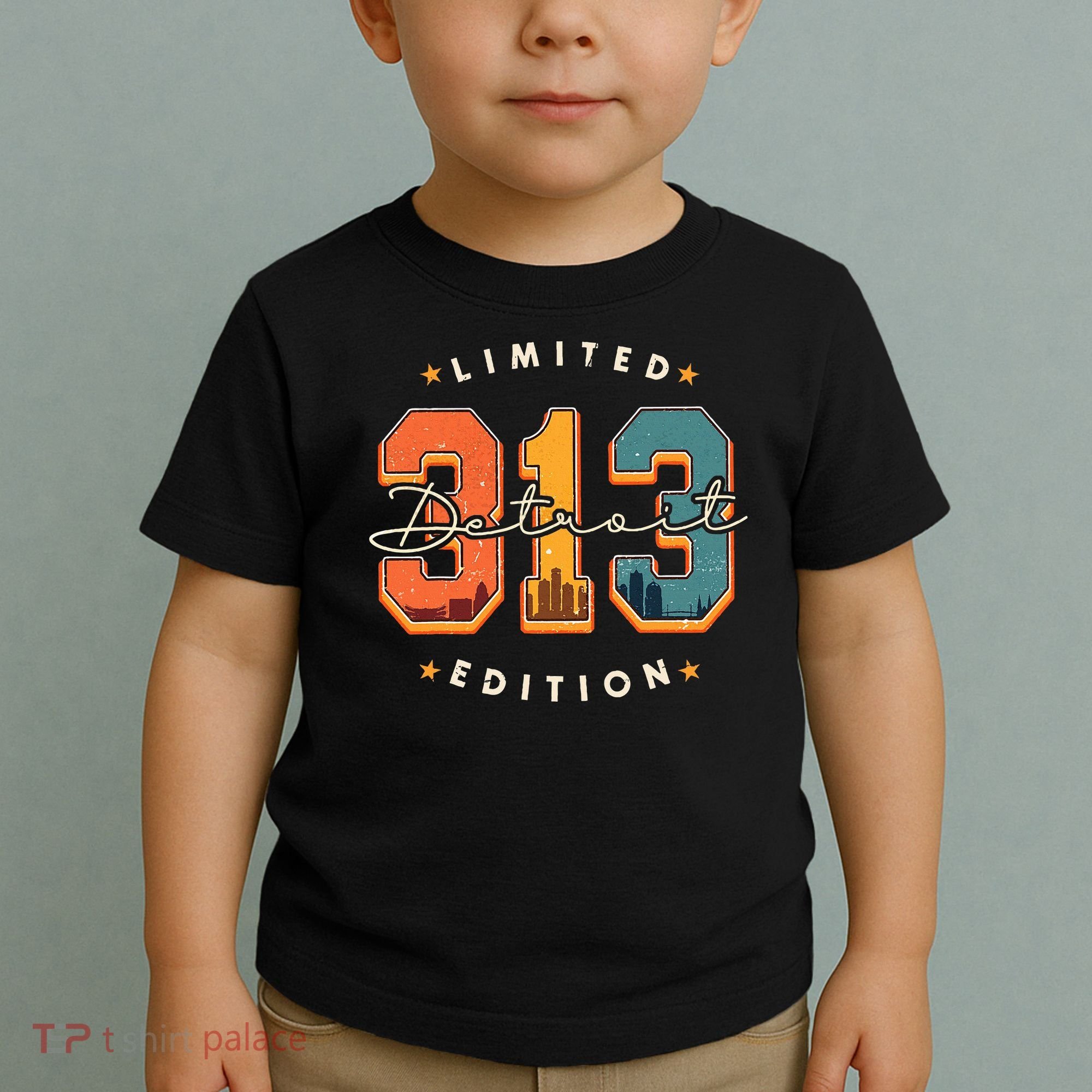 313 Detroit Area Code Skyline Toddler T-Shirt