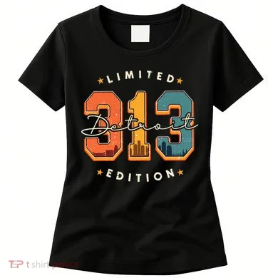 313 Detroit Area Code Skyline Women's T-Shirt