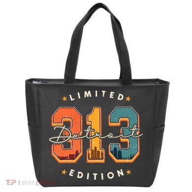 313 Detroit Area Code Skyline Tote Bag