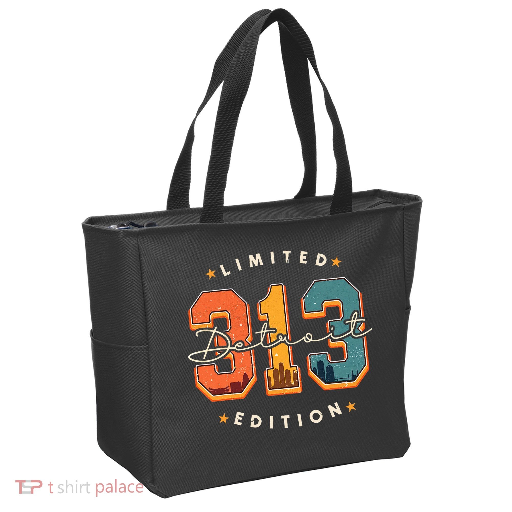 313 Detroit Area Code Skyline Tote Bag