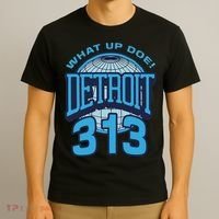 313 Detroit Area Code What Up Doe Hometown T-Shirt thumb 3