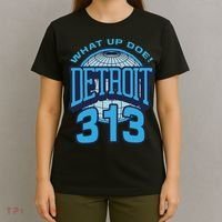 313 Detroit Area Code What Up Doe Hometown T-Shirt thumb 4