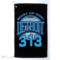 313 Detroit Area Code What Up Doe Hometown Golf Towel thumb 0
