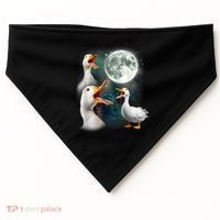 3 Ducks Howl At Moon Funny Weird Cursed Pekin Duck Lover USA-Made Doggie Bandana thumb 0