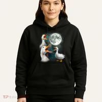 3 Ducks Howl At Moon Funny Weird Cursed Pekin Duck Lover Hoodie thumb 5