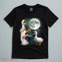 3 Ducks Howl At Moon Funny Weird Cursed Pekin Duck Lover T-Shirt thumb 5