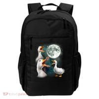 3 Ducks Howl At Moon Funny Weird Cursed Pekin Duck Lover Backpack thumb 0