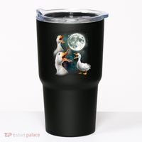 3 Ducks Howl At Moon Funny Weird Cursed Pekin Duck Lover Tumbler thumb 0