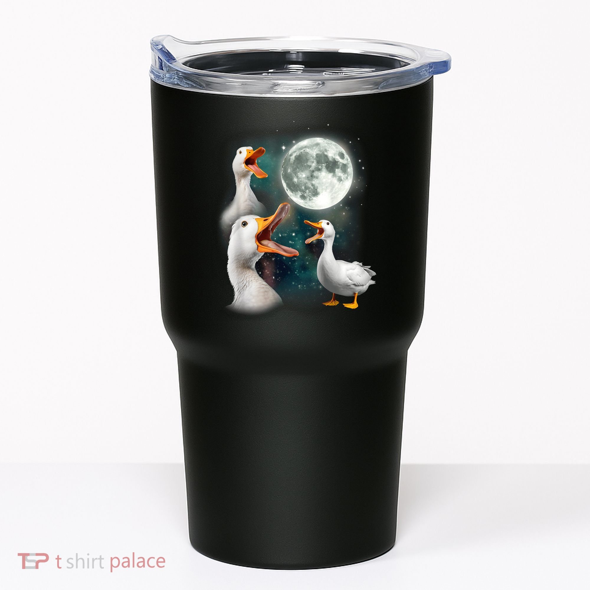3 Ducks Howl At Moon Funny Weird Cursed Pekin Duck Lover Tumbler