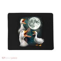 3 Ducks Howl At Moon Funny Weird Cursed Pekin Duck Lover Mousepad thumb 0