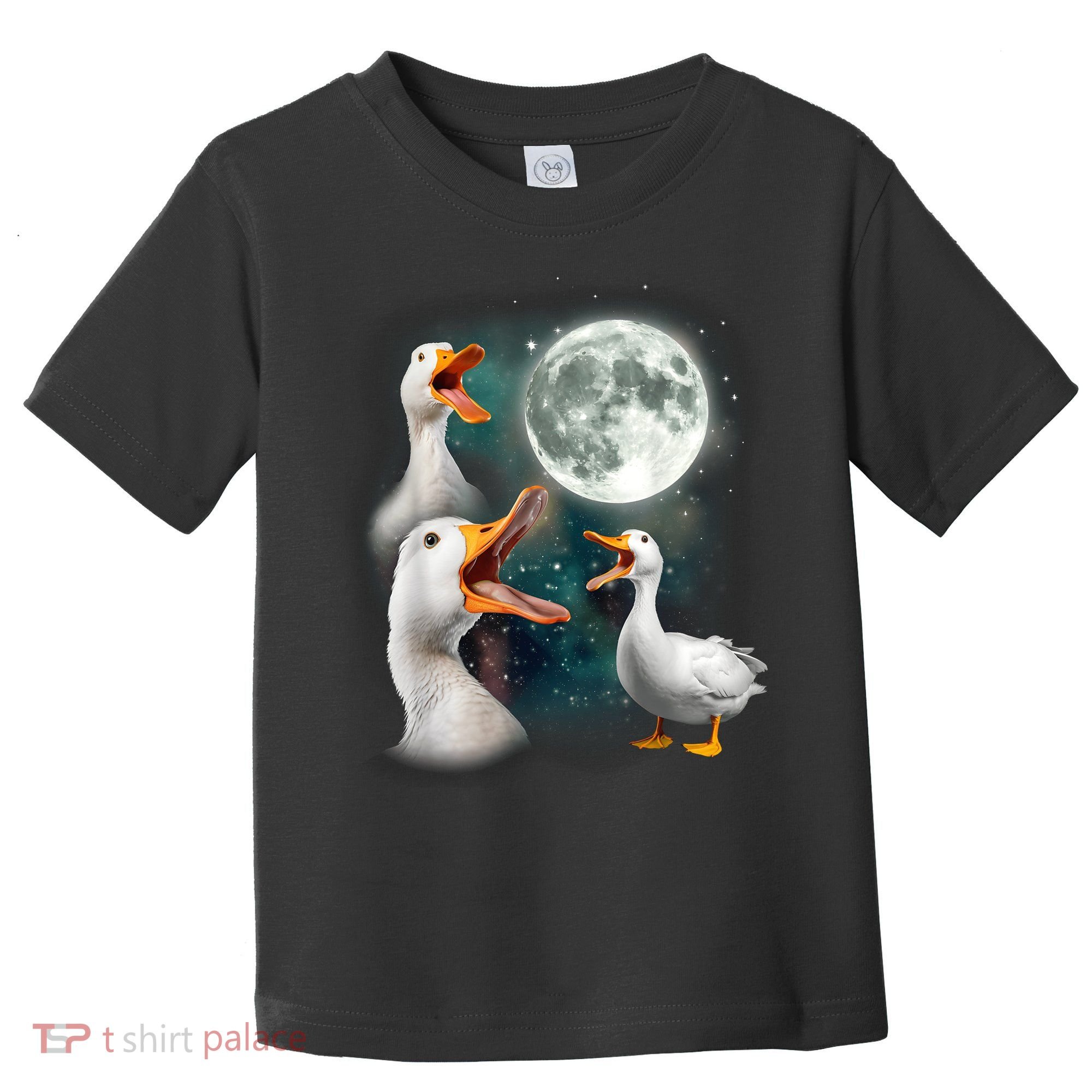 3 Ducks Howl At Moon Funny Weird Cursed Pekin Duck Lover Toddler T-Shirt