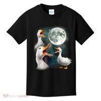 3 Ducks Howl At Moon Funny Weird Cursed Pekin Duck Lover Kids T-Shirt thumb 0