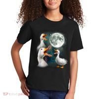 3 Ducks Howl At Moon Funny Weird Cursed Pekin Duck Lover Kids T-Shirt thumb 2
