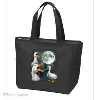 3 Ducks Howl At Moon Funny Weird Cursed Pekin Duck Lover Tote Bag thumb 3