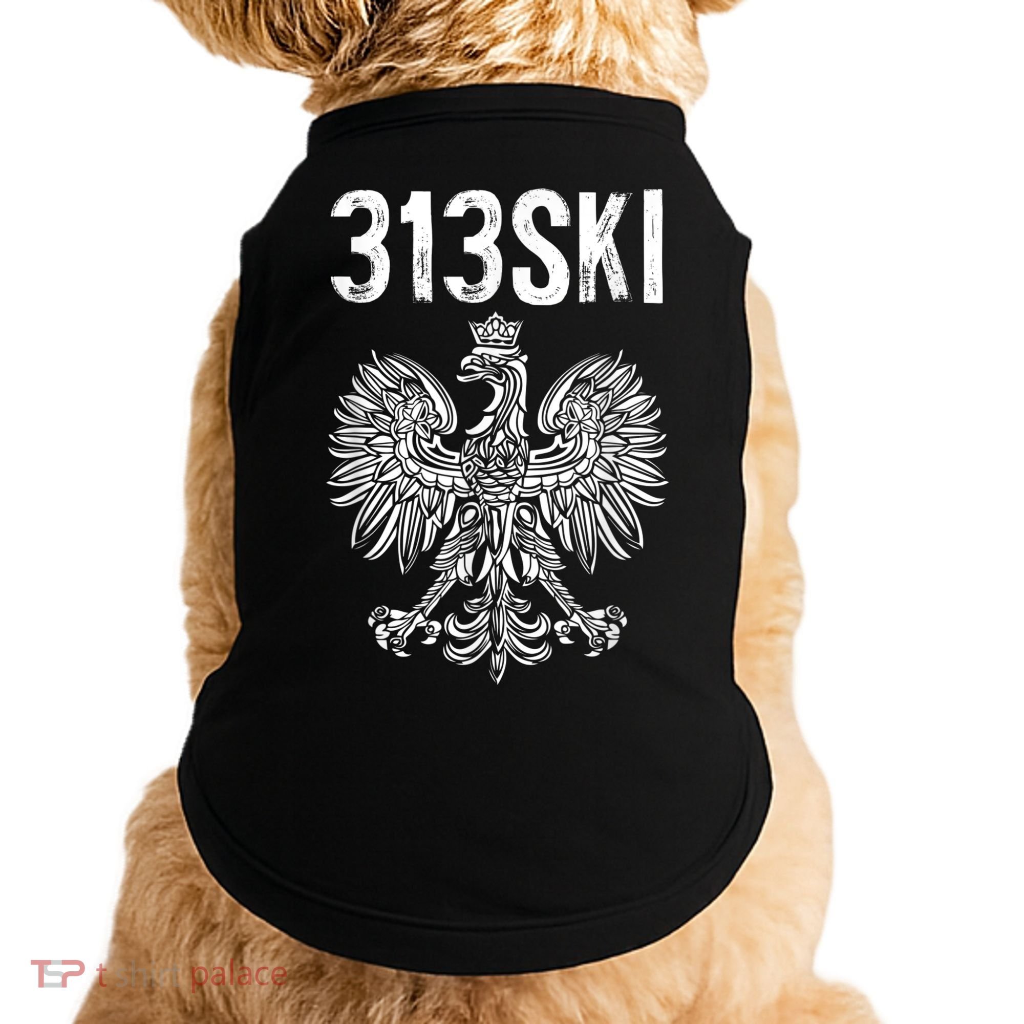 313SKI Detroit Michigan Area Code 313 Polish Pride Doggie Tank