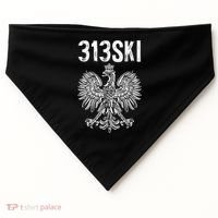 313SKI Detroit Michigan Area Code 313 Polish Pride USA-Made Doggie Bandana thumb 0
