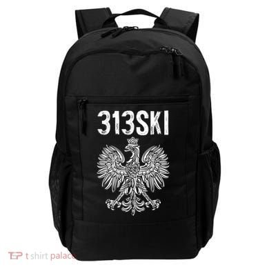 313SKI Detroit Michigan Area Code 313 Polish Pride Backpack