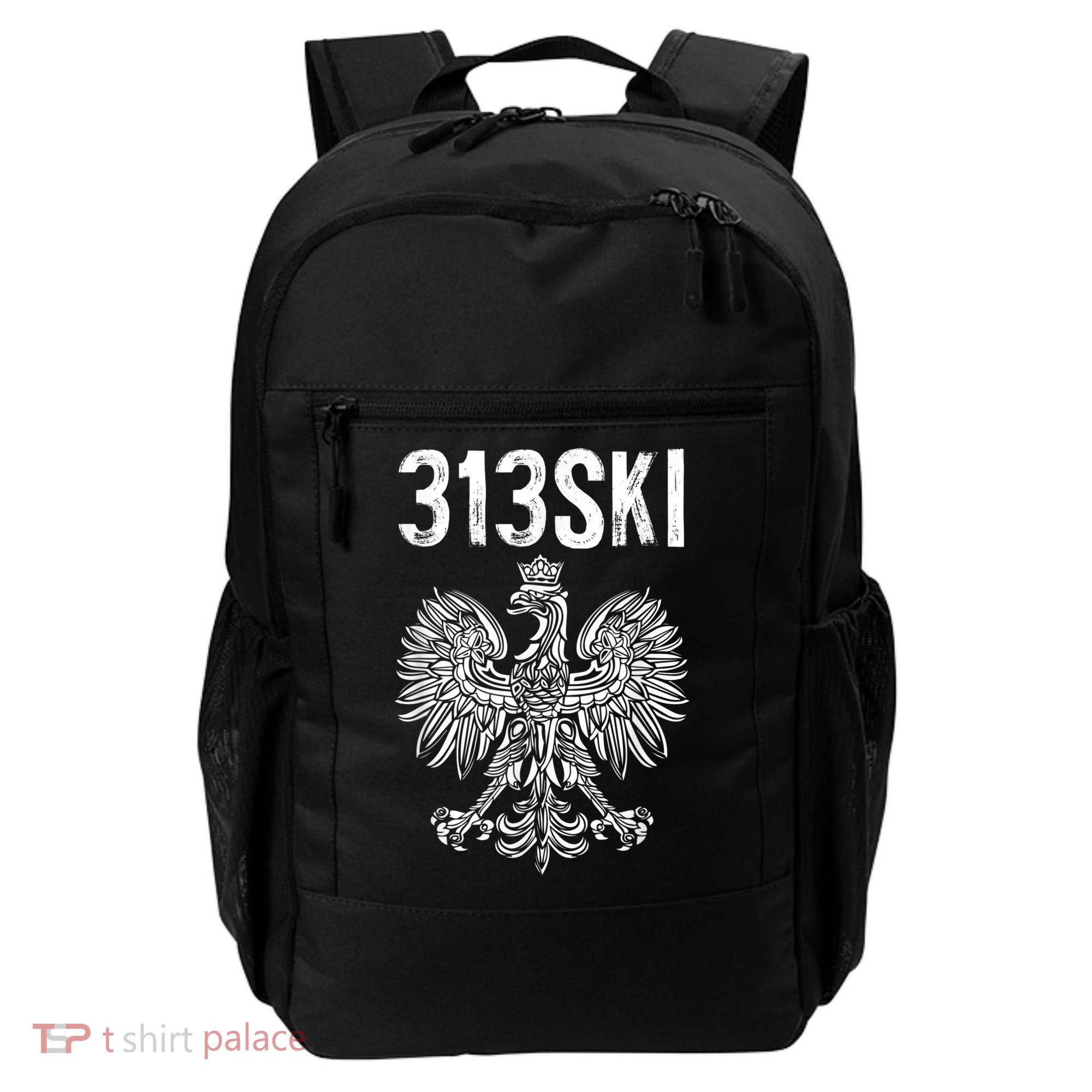 313SKI Detroit Michigan Area Code 313 Polish Pride Backpack