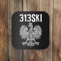 313SKI Detroit Michigan Area Code 313 Polish Pride Coaster thumb 0