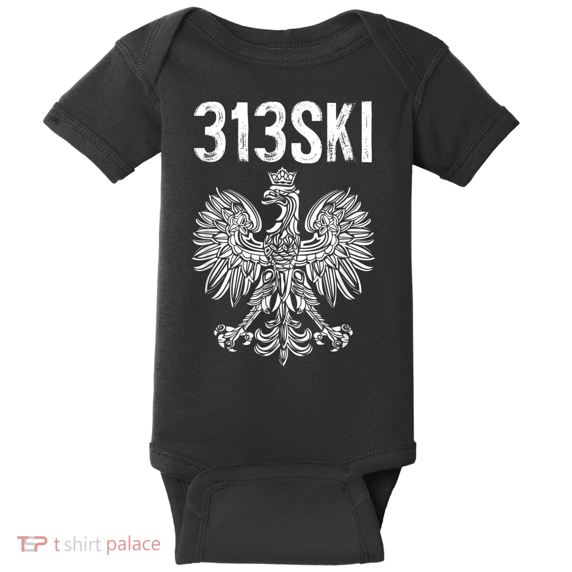 313SKI Detroit Michigan Area Code 313 Polish Pride Baby Bodysuit