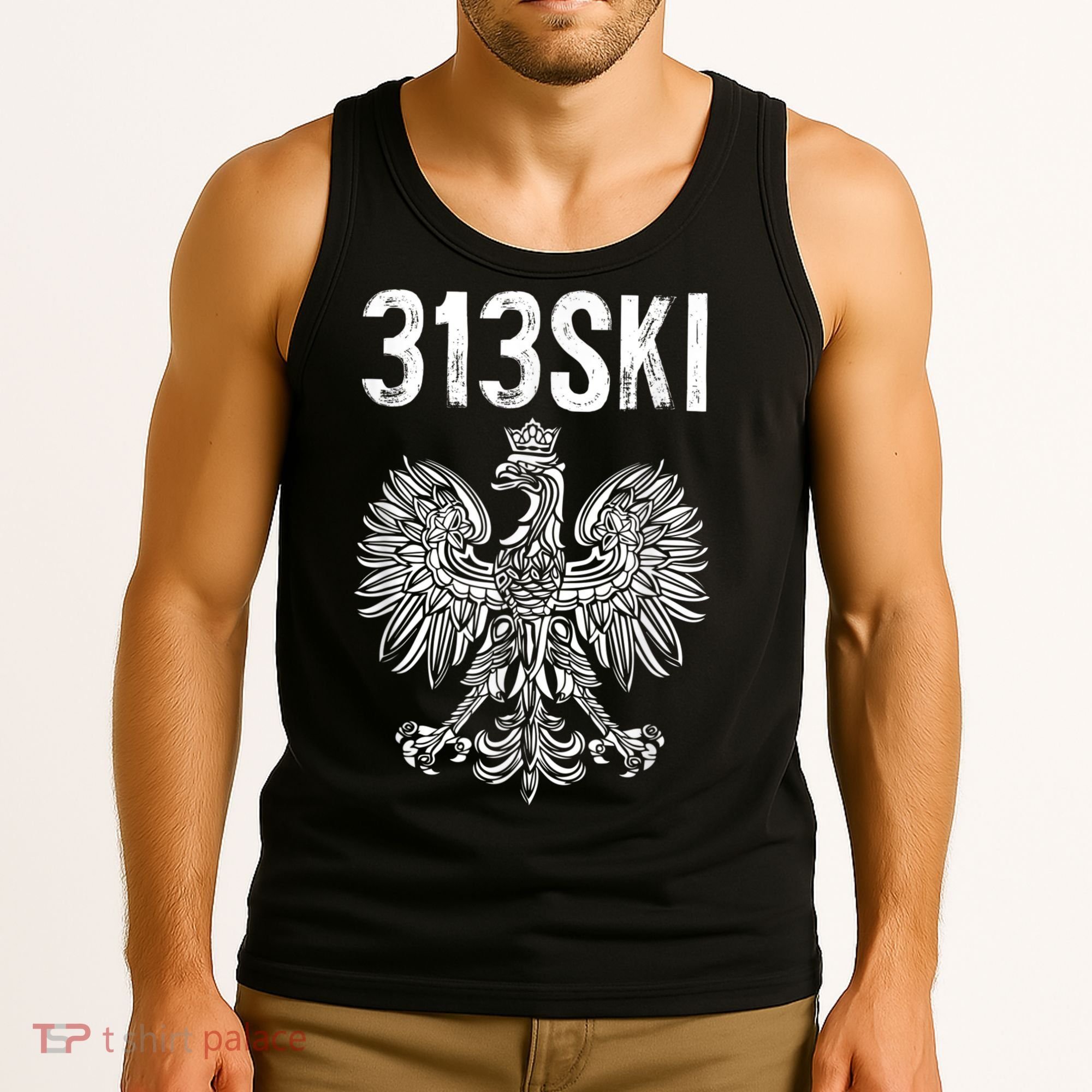 313SKI Detroit Michigan Area Code 313 Polish Pride Tank Top