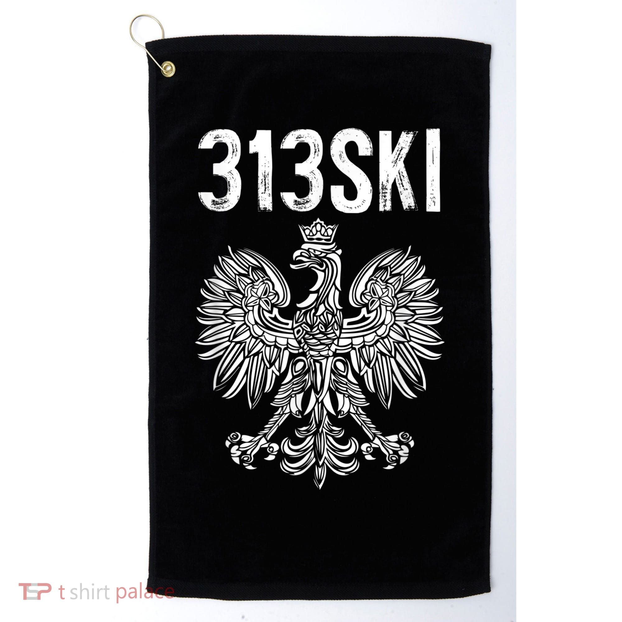 313SKI Detroit Michigan Area Code 313 Polish Pride Golf Towel
