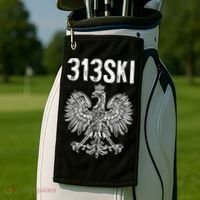 313SKI Detroit Michigan Area Code 313 Polish Pride Golf Towel thumb 2