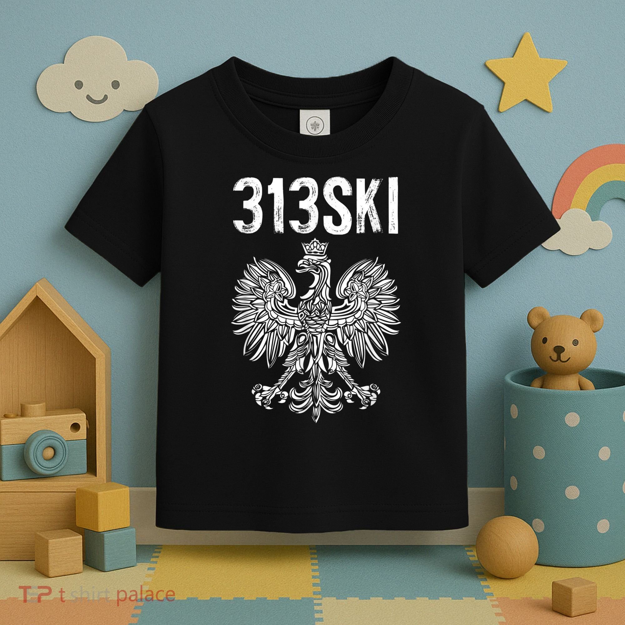 313SKI Detroit Michigan Area Code 313 Polish Pride Toddler T-Shirt